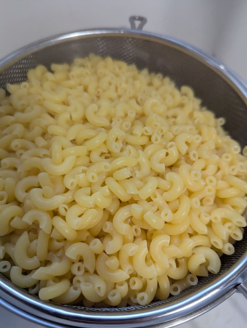 aspect de coquillettes sans gluten après cuisson