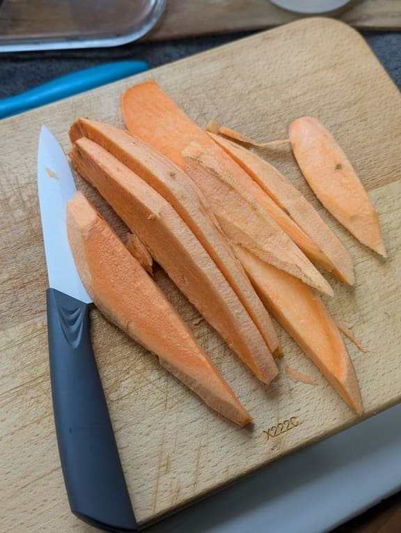 découper la patate douce en tranche