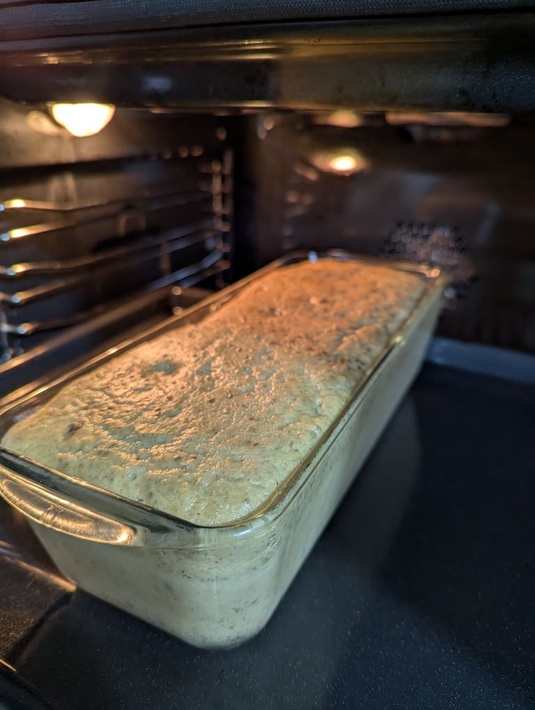 laisser pousser la pâte dans un four tiède