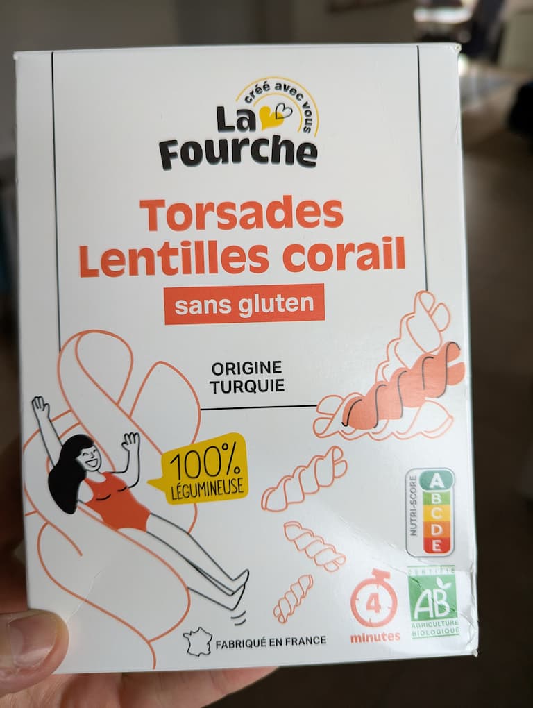 torsades de lentilles corail sans gluten de La Fourche