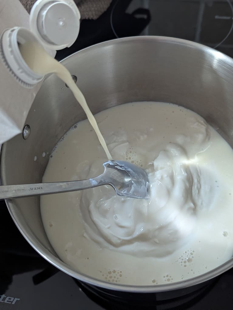 verser le lait de soja