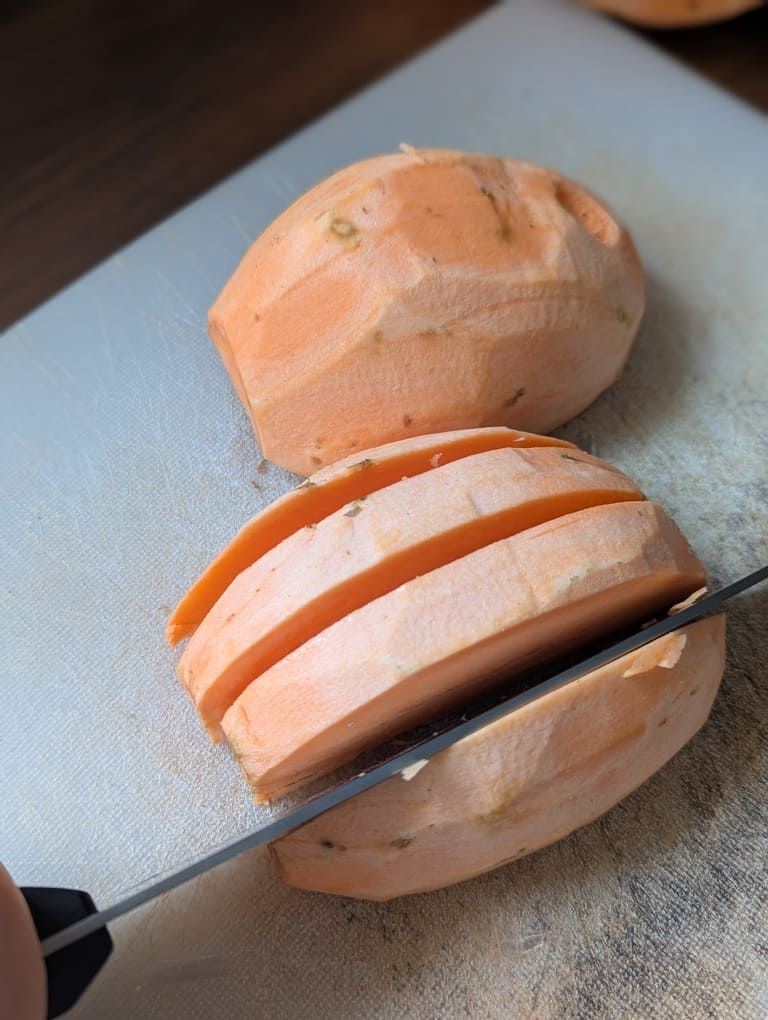 découper les patates douces