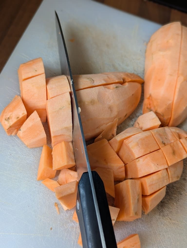 faire des dés de patate douce