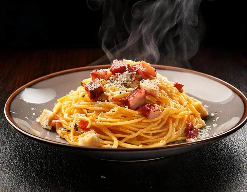 Spaghetti carbonara sans viande